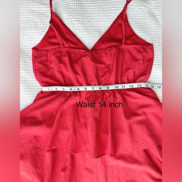 Entro red ruffle spaghetti strap midi dress - Picture 3 of 9